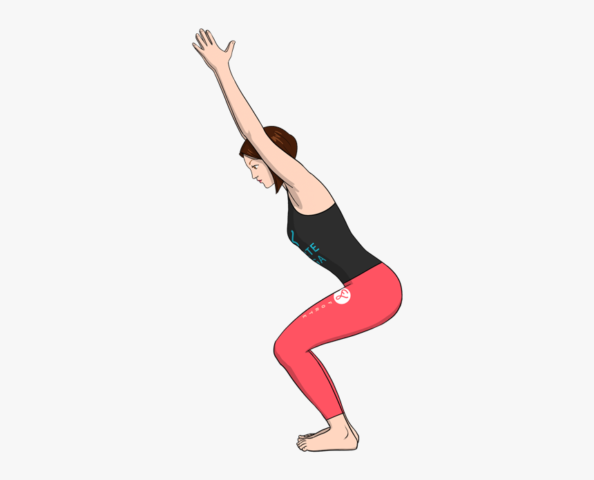 Standing Yoga Poses Png - Squat, Transparent Png, Free Download