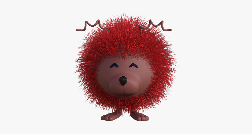 Hedgehog, Fluffy, Red, Funny, Figure, Cute, Fun, Gaudy - Teddy Bear, HD Png Download, Free Download