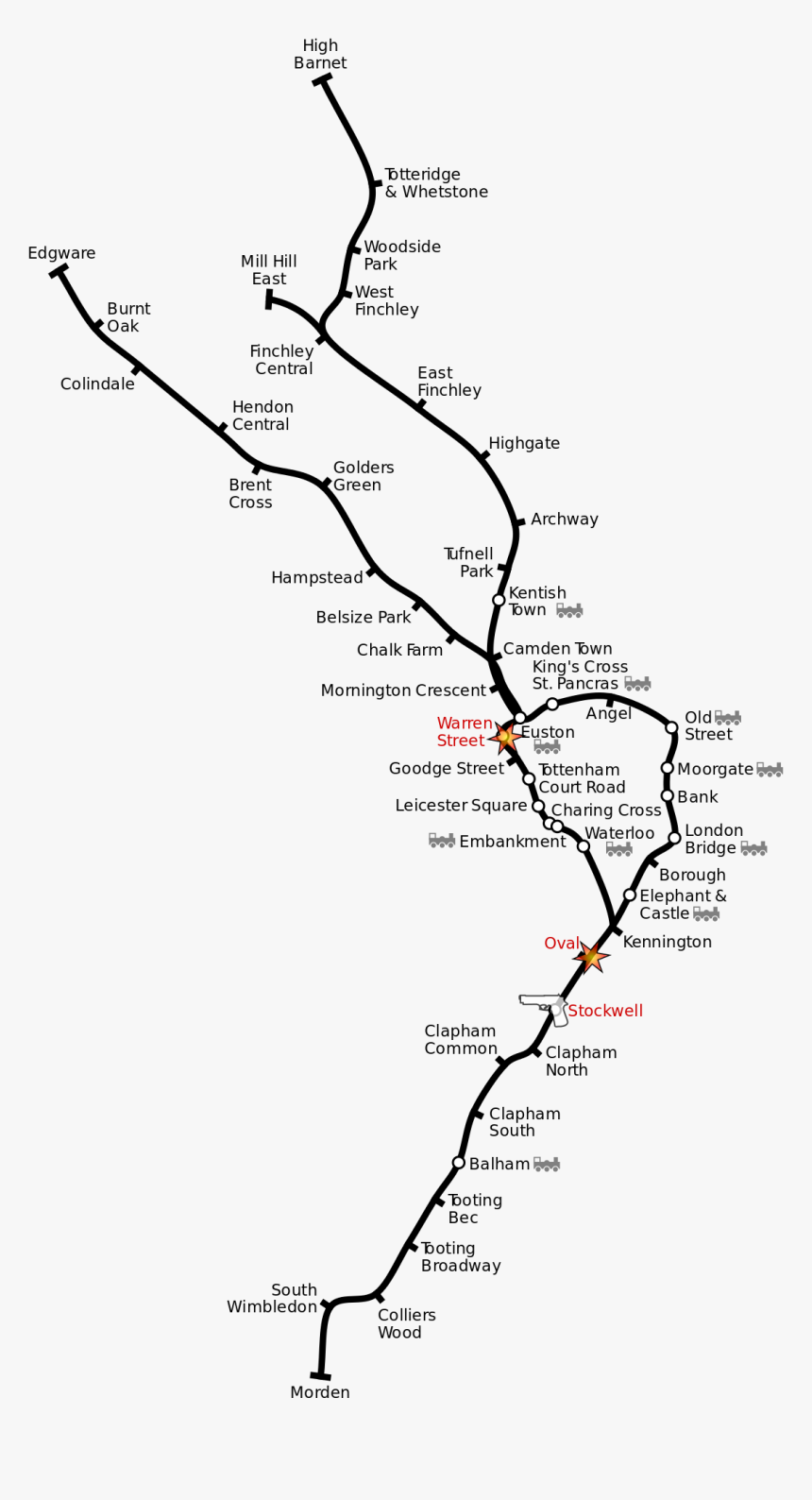 London Underground Map Northern Line, HD Png Download, Free Download