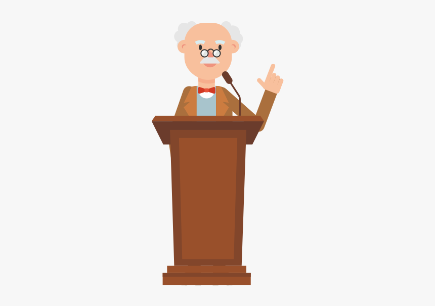 Podium Cartoon , Png Download - Cartoon Professor With Podium, Transparent Png, Free Download