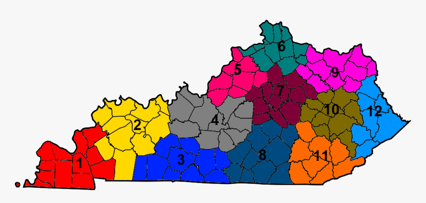 Kytc District Map - State Of Kentucky Silhouette, HD Png Download - kindpng