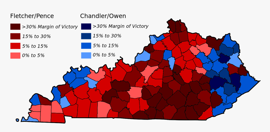 2003 Kentucky Gubernatorial Election Counties - Kentucky Election Results 2019 By County, HD Png Download, Free Download