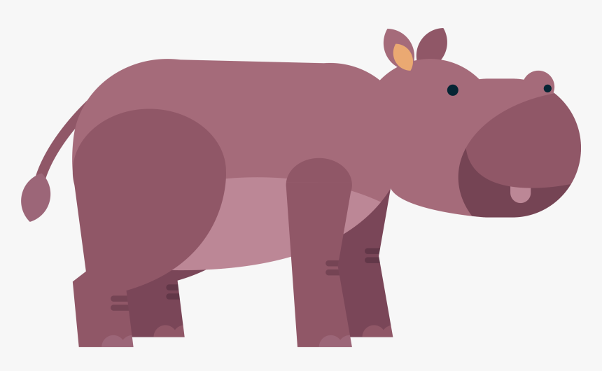 Clipart Hippo Mammal - Hippopotamus, HD Png Download, Free Download