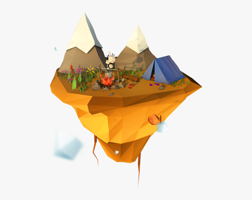 Low Poly Floating Island Transparent, HD Png Download, Free Download