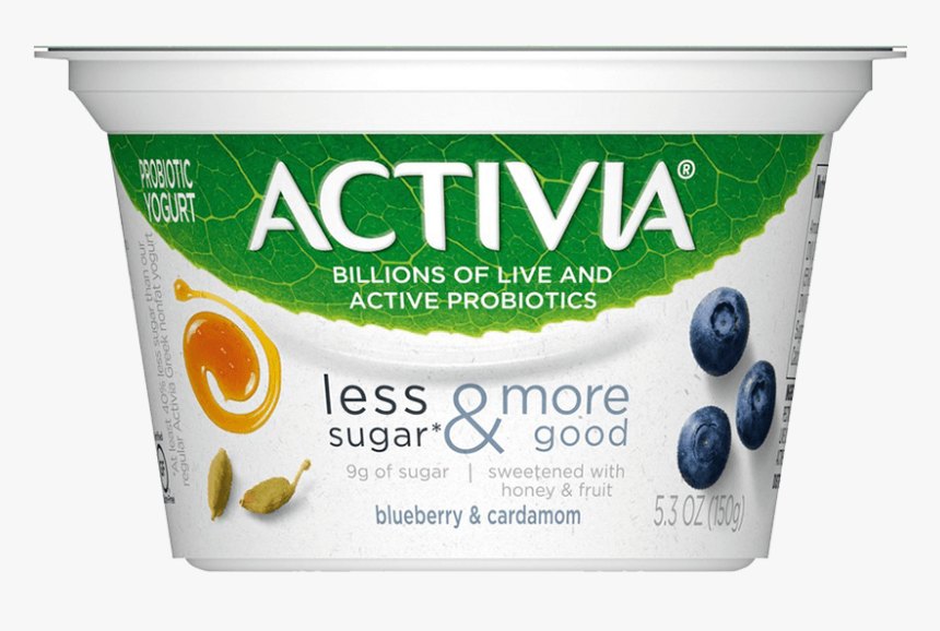 Activia® Blueberry & Cardamom Probiotic Yogurt With - Activia Less Sugar More Good, HD Png Download, Free Download