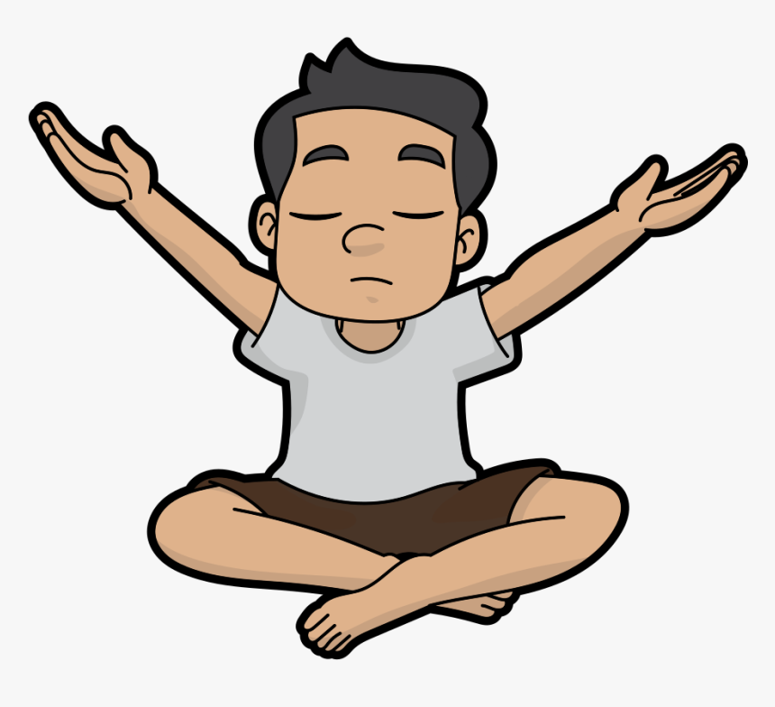 Cartoon Man Rejoices After Finding Inner Peace - Inner Peace Images Cartoon, HD Png Download, Free Download