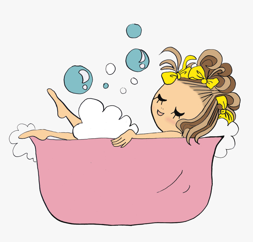 Drawing Bathroom Cartoon - Drawing Bathing, HD Png Download, Free Download