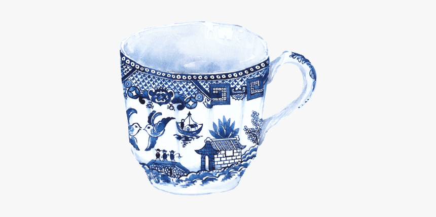 Willow-teacup - Blue And White Porcelain, HD Png Download, Free Download