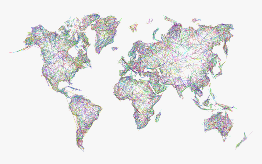 Abstract World Map Png Transparent Picture - World Map Geometric Png, Png Download, Free Download