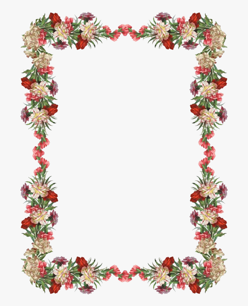 Vintage Floral Frame Transparent Background - Frame Flower Border Png ...