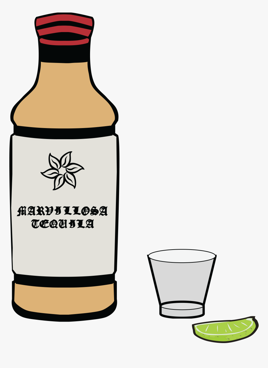 Free Clipart Of A Bottle Of Tequila - Flower Clip Art, HD Png Download, Free Download