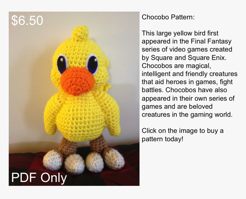 Chocobo Crochet , Png Download - Crochet, Transparent Png, Free Download