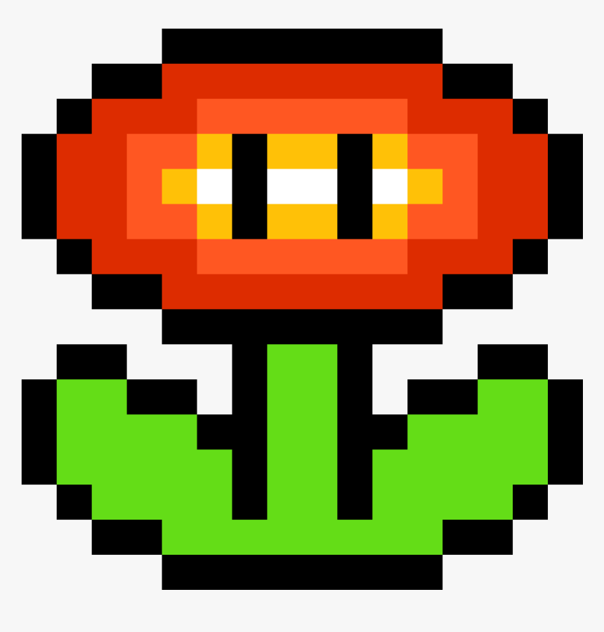 Pixel Art Super Mario Fire Flower - Reverasite