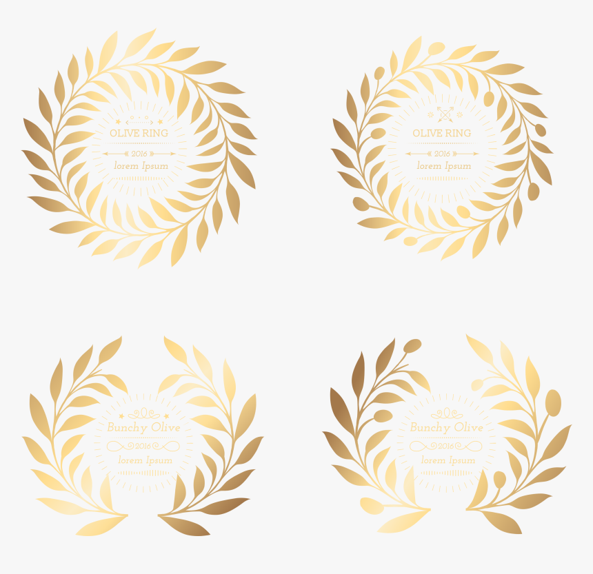 Wheat Clipart Olive Branch - Gold Olive Leaf Vector, HD Png Download, Free Download