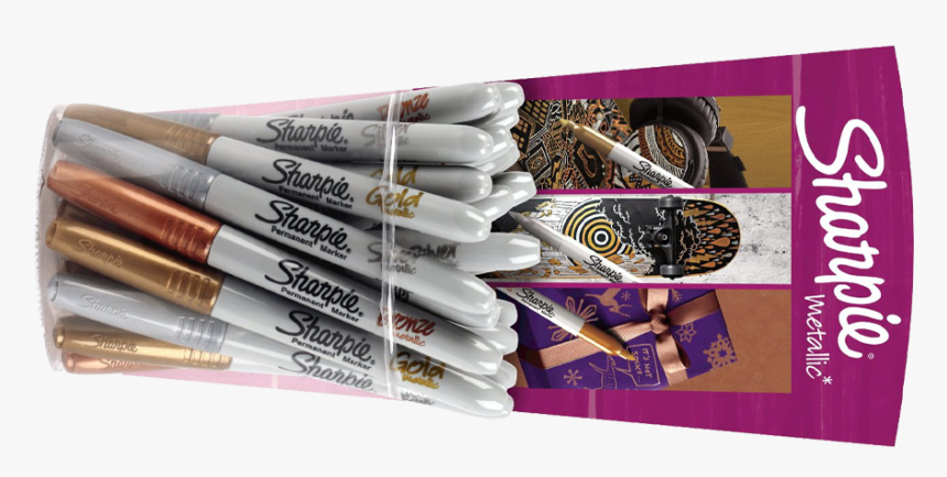 Marker Sharpie Metallic 10 Gold, 10 Silver, 4 Brown - Sharpie, HD Png Download, Free Download