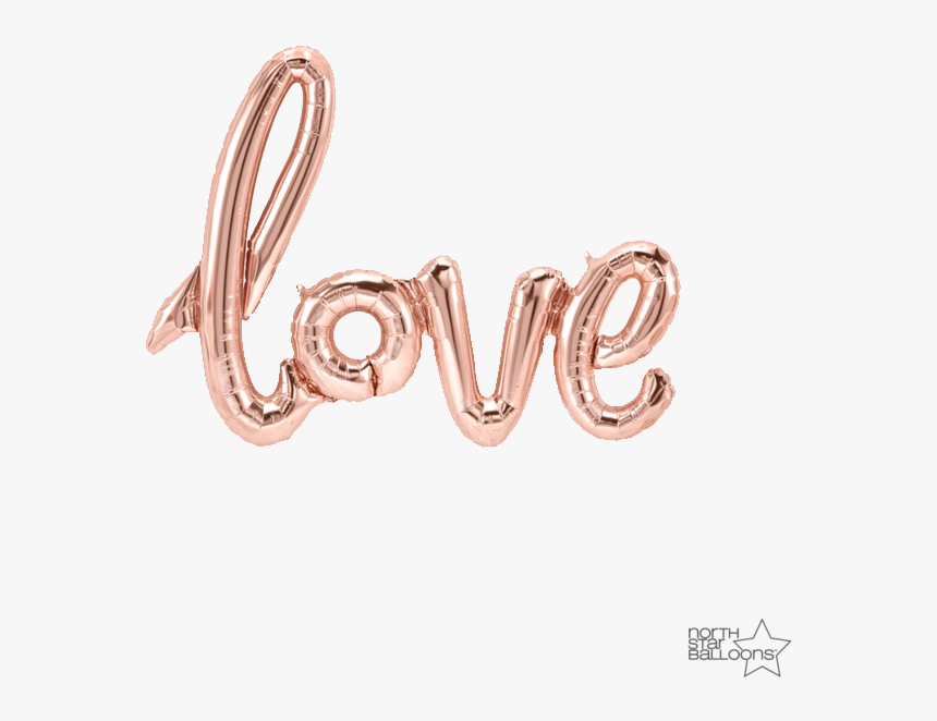 Air-filled Rose Gold “love” Foil Balloon Letters - Earrings, HD Png Download, Free Download