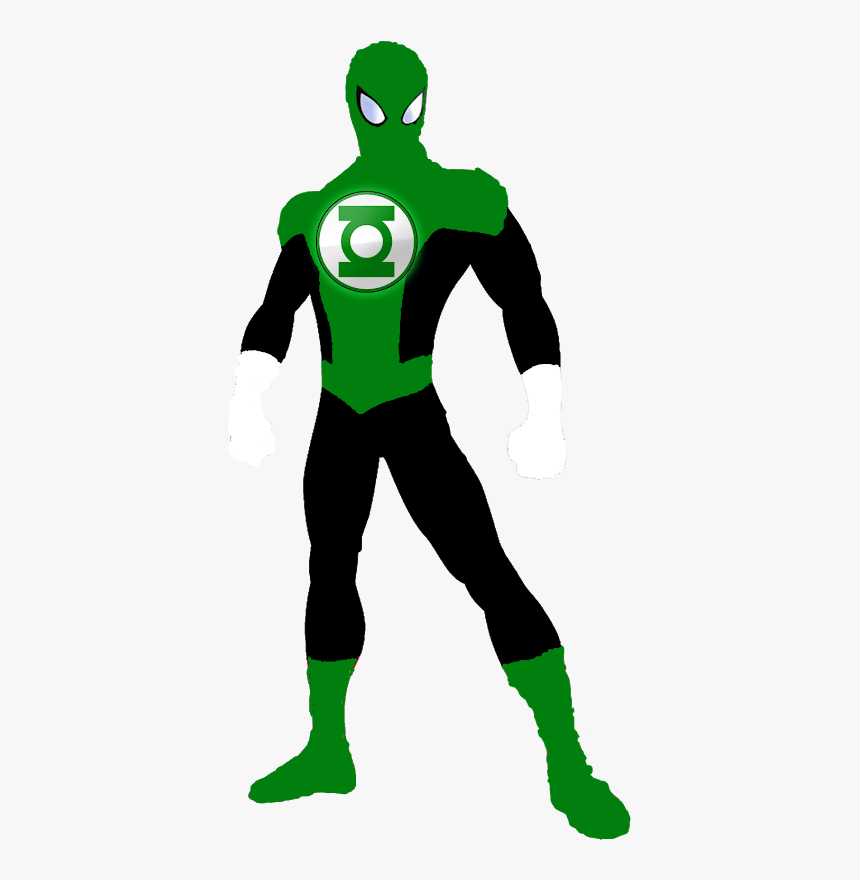 This Is Green Lantern Spiderman"s Info Appearance - Spiderman Standing, HD Png Download, Free Download