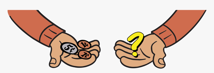 Coins In The Palm Of One Hand A Question Mark In The, HD Png Download, Free Download