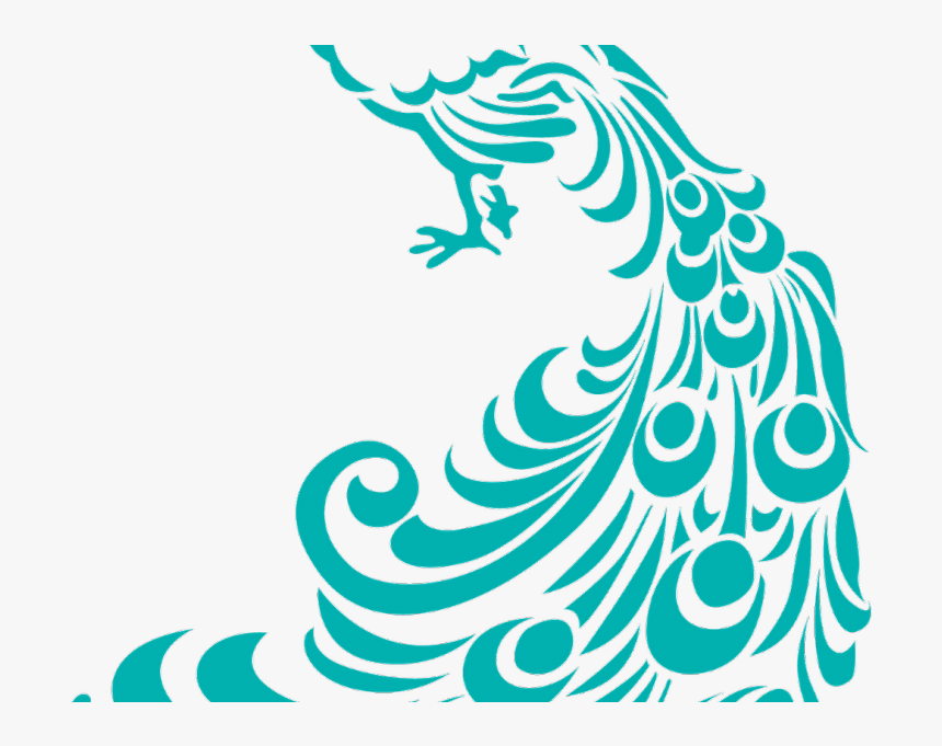 Peacock Clipart Black And White Png Transparent Png - Peacock Line Drawing, Png Download, Free Download