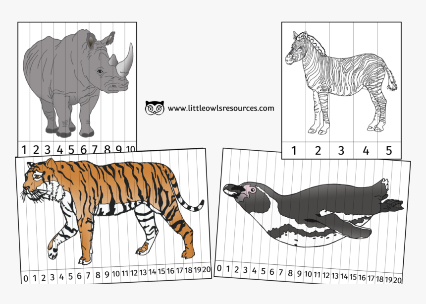 Zoo Animal Number Slice Cover - Zoo Pictures To Colour, HD Png Download, Free Download