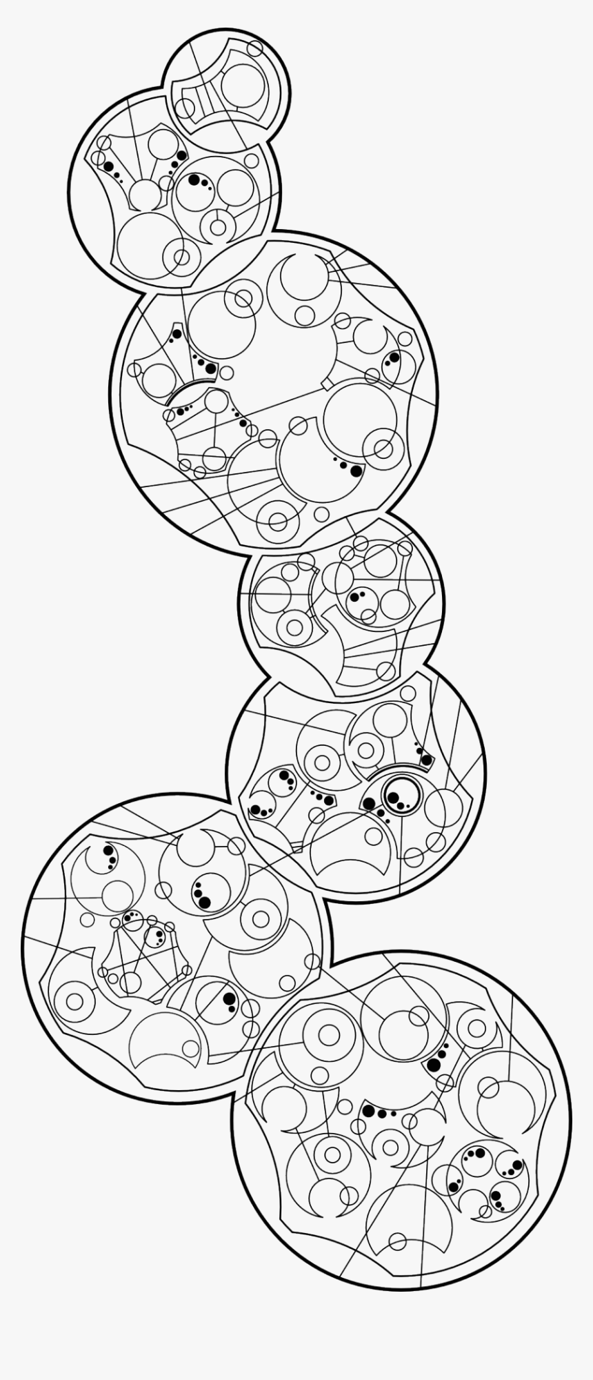 Star Trek Tos Tng Star Trek Tos Gallifreyan Circular - Line Art, HD Png Download, Free Download