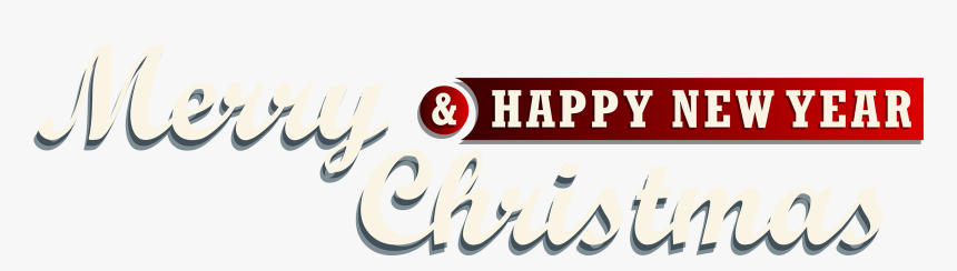 Merry Christmas And New Year Red Text Decor Png Clipart - Merry Christmas And Happy New Year Text Png, Transparent Png, Free Download