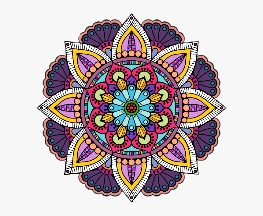 #colorful #flower #mandalas♡ #mandalaflowers - Mandala, HD Png Download, Free Download