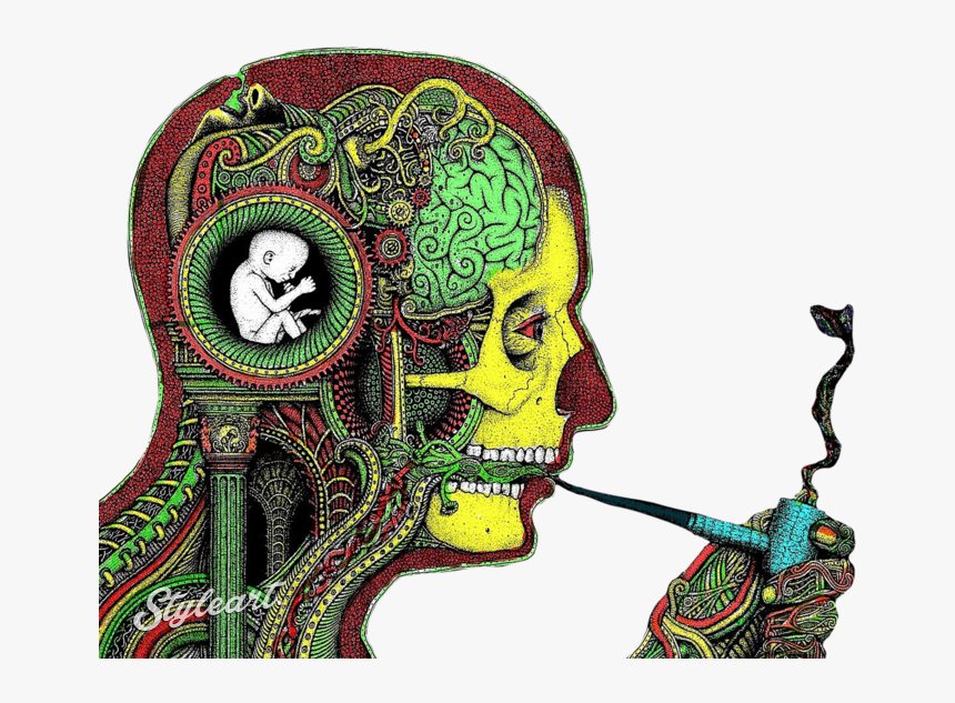 Psychedelic Man Smoking Dope Design By Nelson Man Smoking, - Psychedelic Art, HD Png Download, Free Download