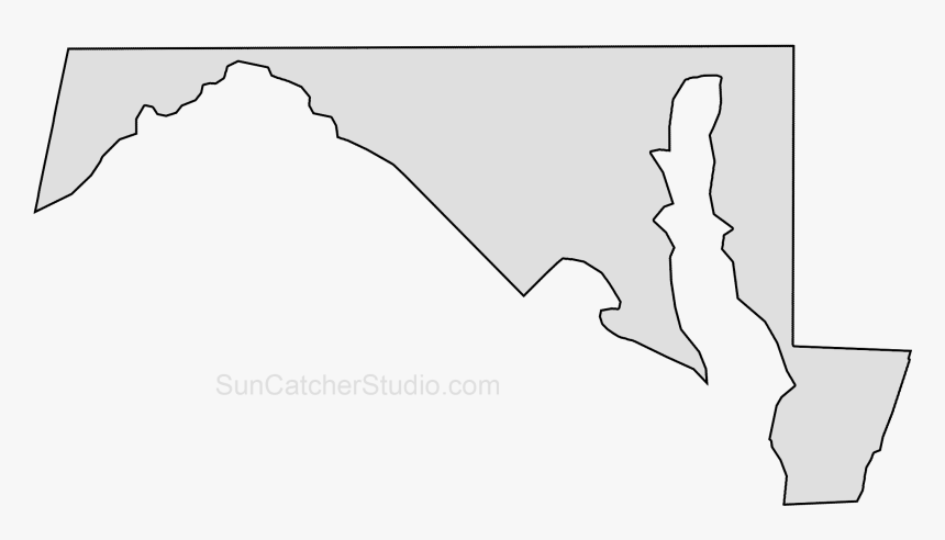 Clip Art Map Printable Shape Stencil - Maryland State Outline Png, Transparent Png, Free Download