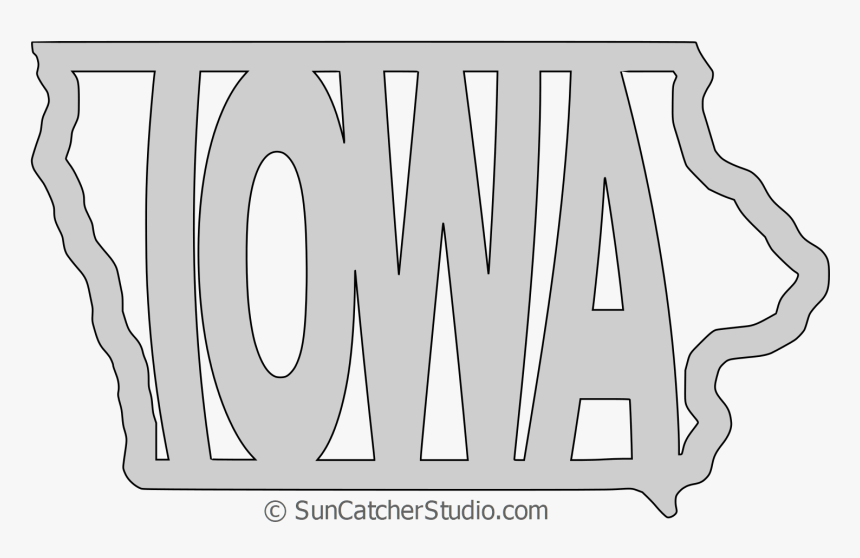 Iowa Map Shape Text, Outline Scalable Vector Graphic - Shoot Rifle, HD Png Download, Free Download