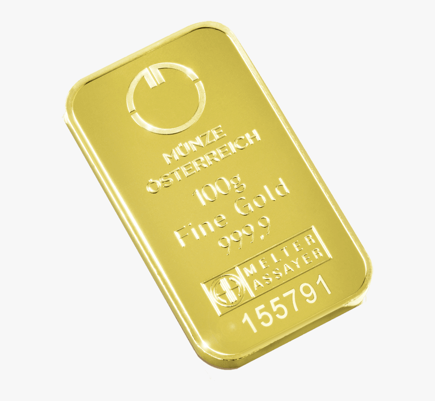 100 Gramme Gold Bar - 100 Gramm Gold, HD Png Download, Free Download