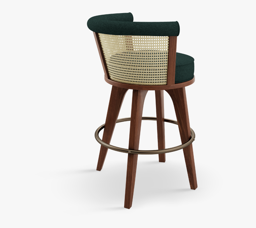 George Bar Chair Handcrafted In Walnut Wood, Ratan - Wooden Mesh Chair, HD Png Download, Free Download