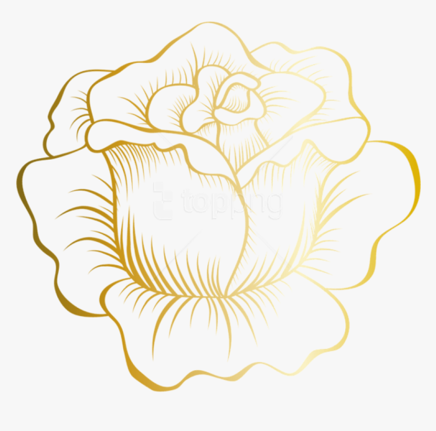 Free Png Download Golden Rose Clipart Png Photo Png - Rose Gold Flowers Png, Transparent Png, Free Download