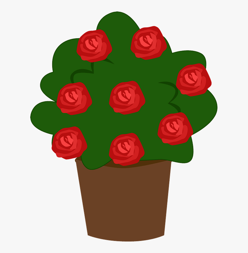 Pot With Roses Clipart - Garden Roses, HD Png Download, Free Download