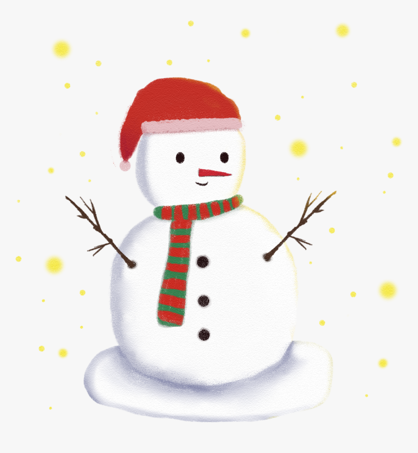 Cartoon Hand Drawn Wind Fresh Winter Png And Psd - Snowman, Transparent Png, Free Download