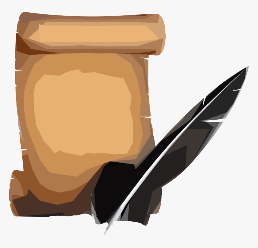 Paper Scroll Quill Pen - Quill And Paper Png, Transparent Png, Free Download