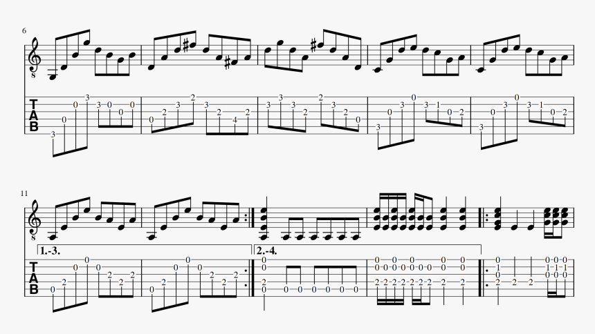 Behind Blue Eyes 2 , - Segovia G Major Scale, HD Png Download, Free Download