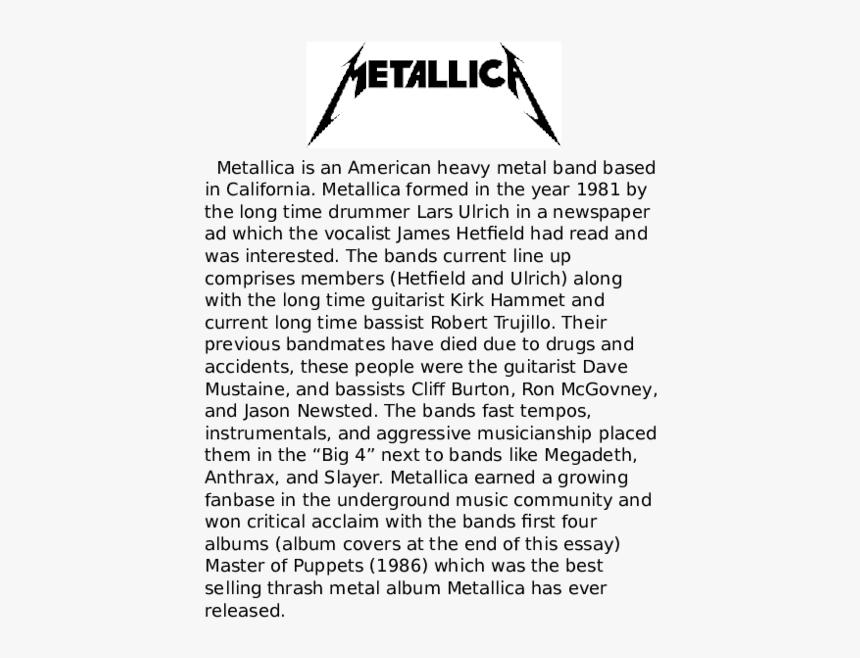 Metallica, HD Png Download, Free Download