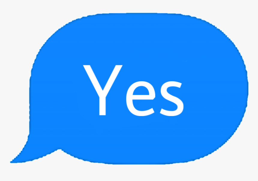 Blue Yes Text Bubble - Circle, HD Png Download, Free Download