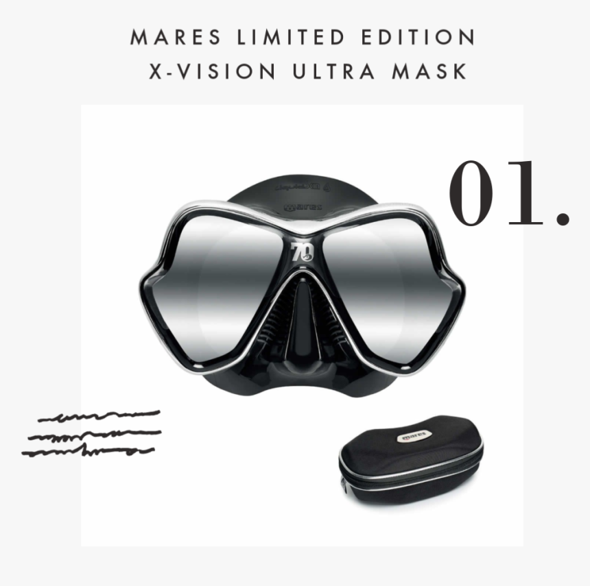 Mares Limited Edition X-vision Ultra Mask With Chrome - Mares X Vision Ls Duikmasker Dry Snorkel 70 Years, HD Png Download, Free Download