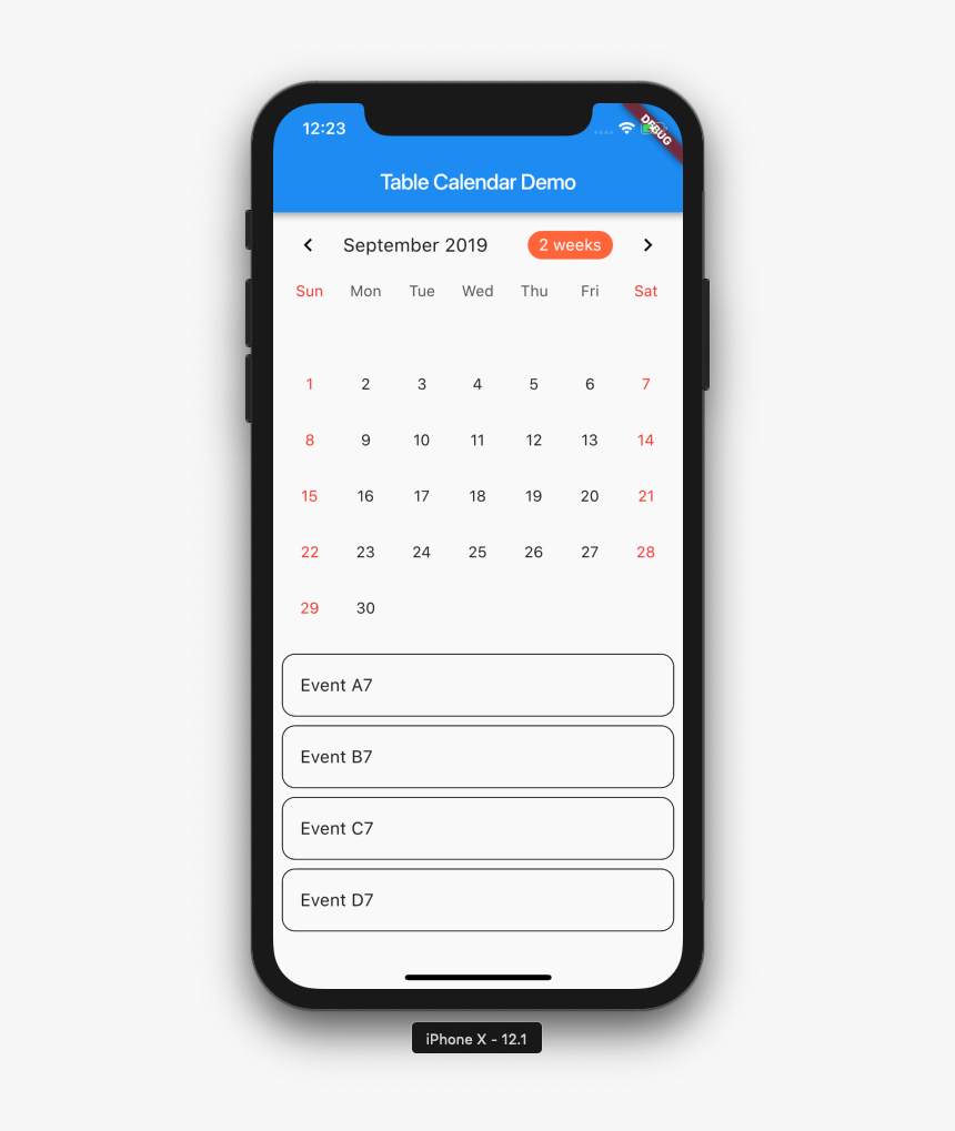 Flutter Table Calendar - Flutter Dropdown Button Design, HD Png Download, Free Download