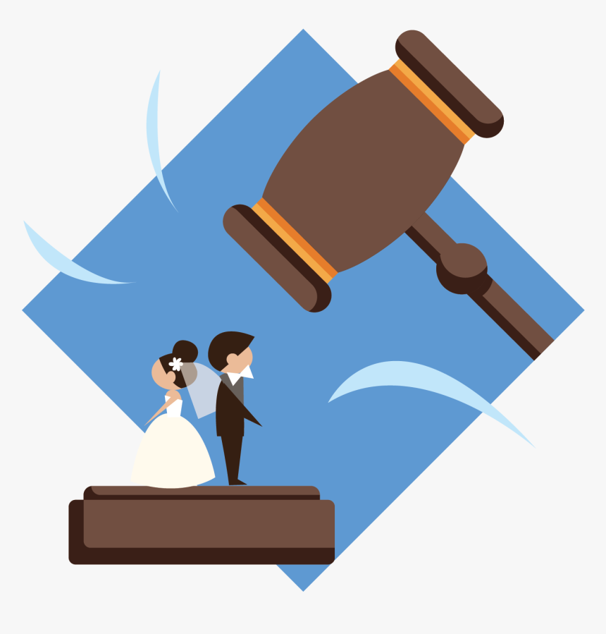 A Wedding Couple That Is Being Pounded By A Gavel, HD Png Download, Free Download