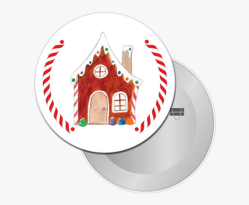 Gingerbread House Button / Magnet - T-shirt, HD Png Download, Free Download