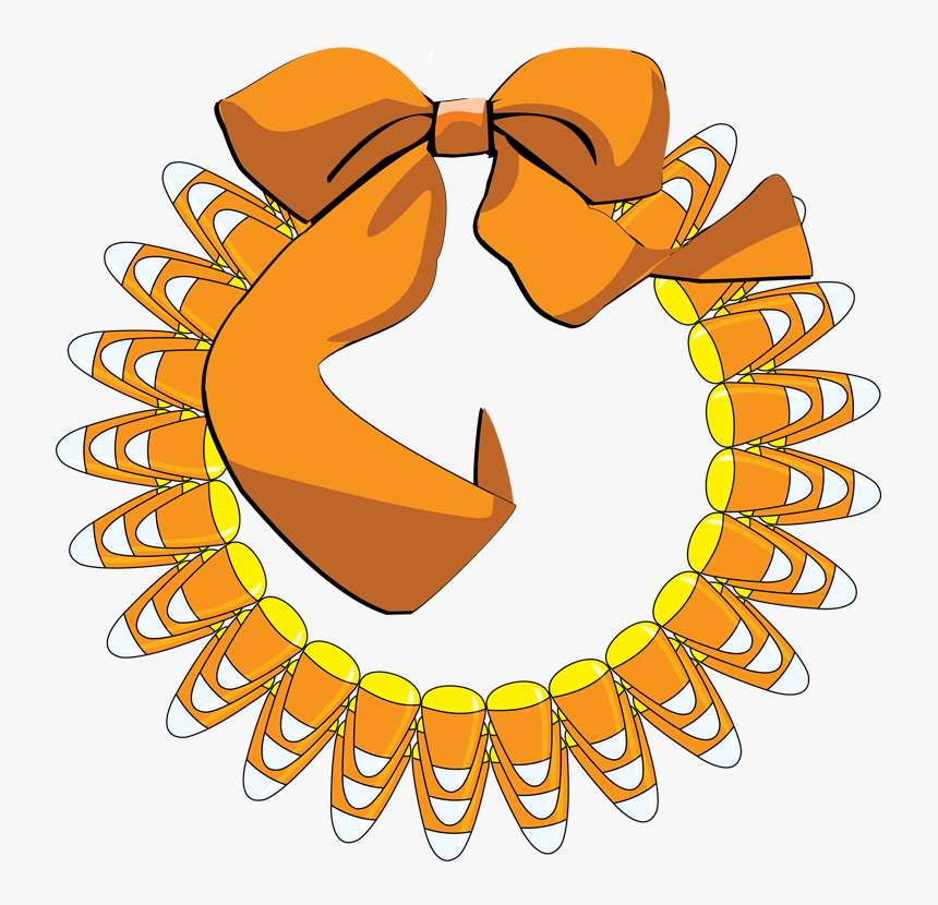 Transparent Corn Clipart - Candy Corn Wreath Clipart, HD Png Download, Free Download