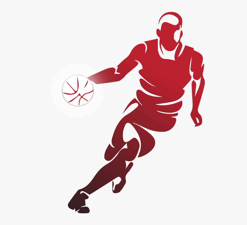 Transparent Basketball Ball Png - Silhouette Basketball Player Clipart, Png Download, Free Download
