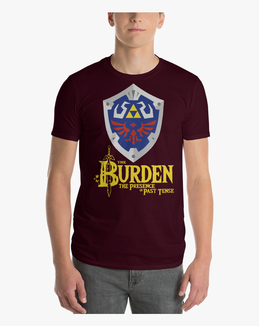 Botw-parody Mockup Front Mens Maroon - T-shirt, HD Png Download, Free Download