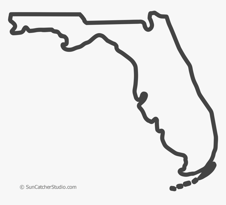 Free Florida Outline With Home On Border, Cricut Or - Florida Outline, HD Png Download, Free Download