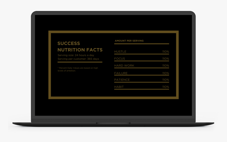 Success Nutrition Facts Wallpaper - Flat Panel Display, HD Png Download, Free Download