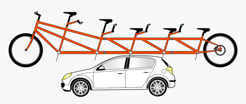 Bicycle Built For 5 On Top Of A Car - Bicycle For 5 People, HD Png Download, Free Download