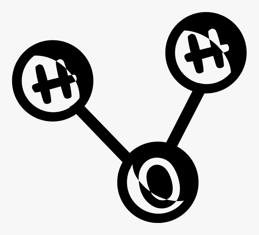 Vector Illustration Of H2o Water Molecule Electrically, HD Png Download, Free Download